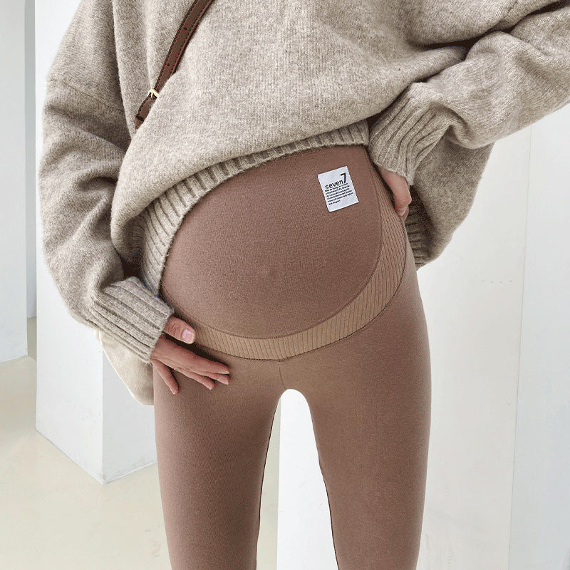 Stitching thread maternity leggings
