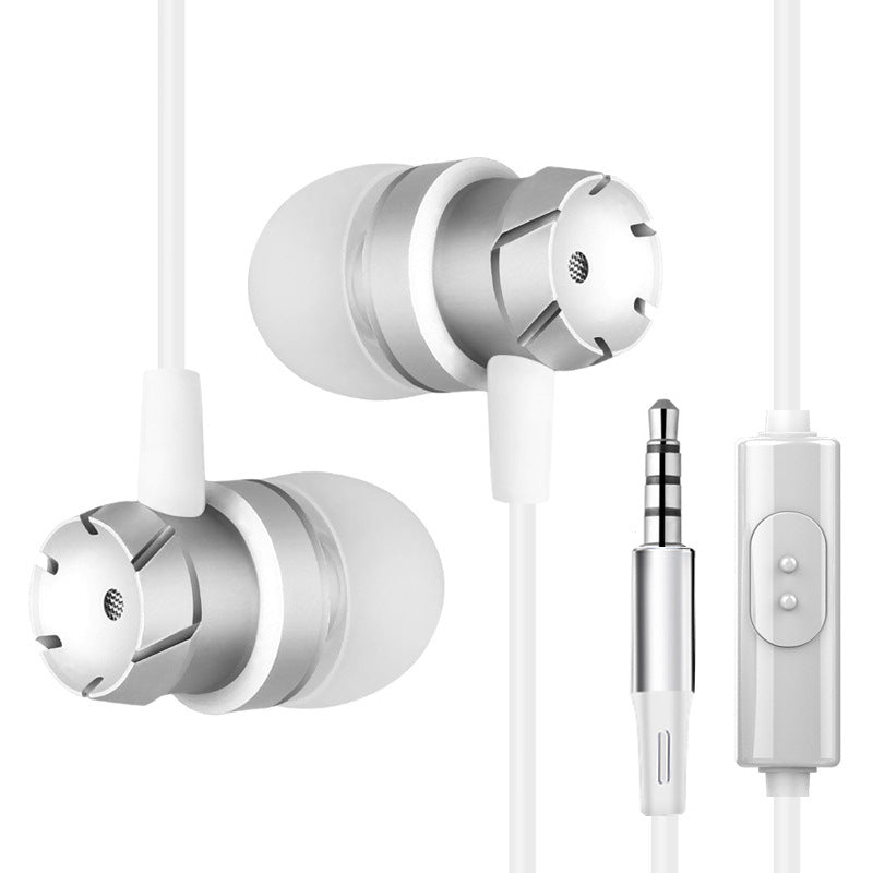 The metal In-Ear Earphones turbo bass with wheat line MP3 general computer mobile phone headset wholesale