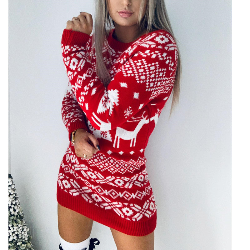 New autumn and winter knit sweater dresses