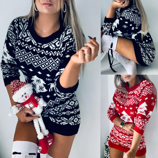 New autumn and winter knit sweater dresses