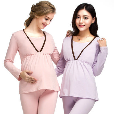 Enjoy the winter pregnant pregnant women pregnant women suit long johns lactation clothes suit feeding pajamas Home Furnishing confinement suit