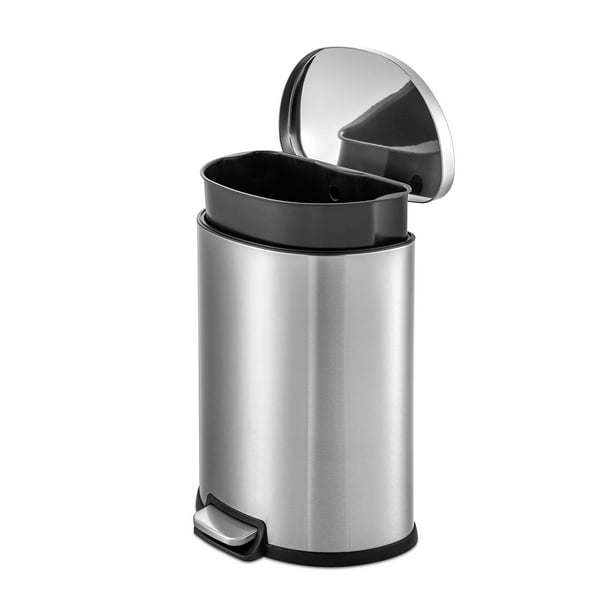 50L/13Gal Heavy Duty Hands-Free Stainless Steel Commercial/Kitchen Step Trash Can